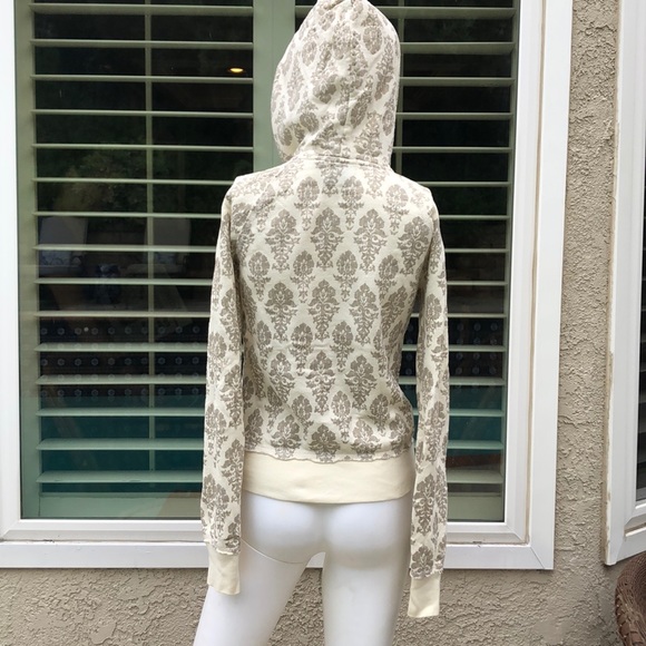 Vintage Juicy Couture Beige/Gray ZIP Up Hoodie SzSm - Picture 7 of 9